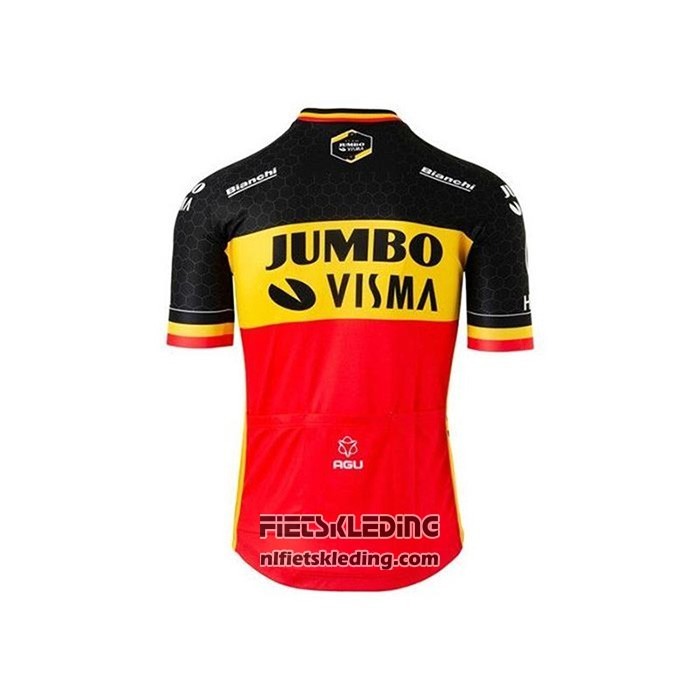 2020 Fietskleding Jumbo Visma Zwart Geel Rood Korte Mouwen en Koersbroek